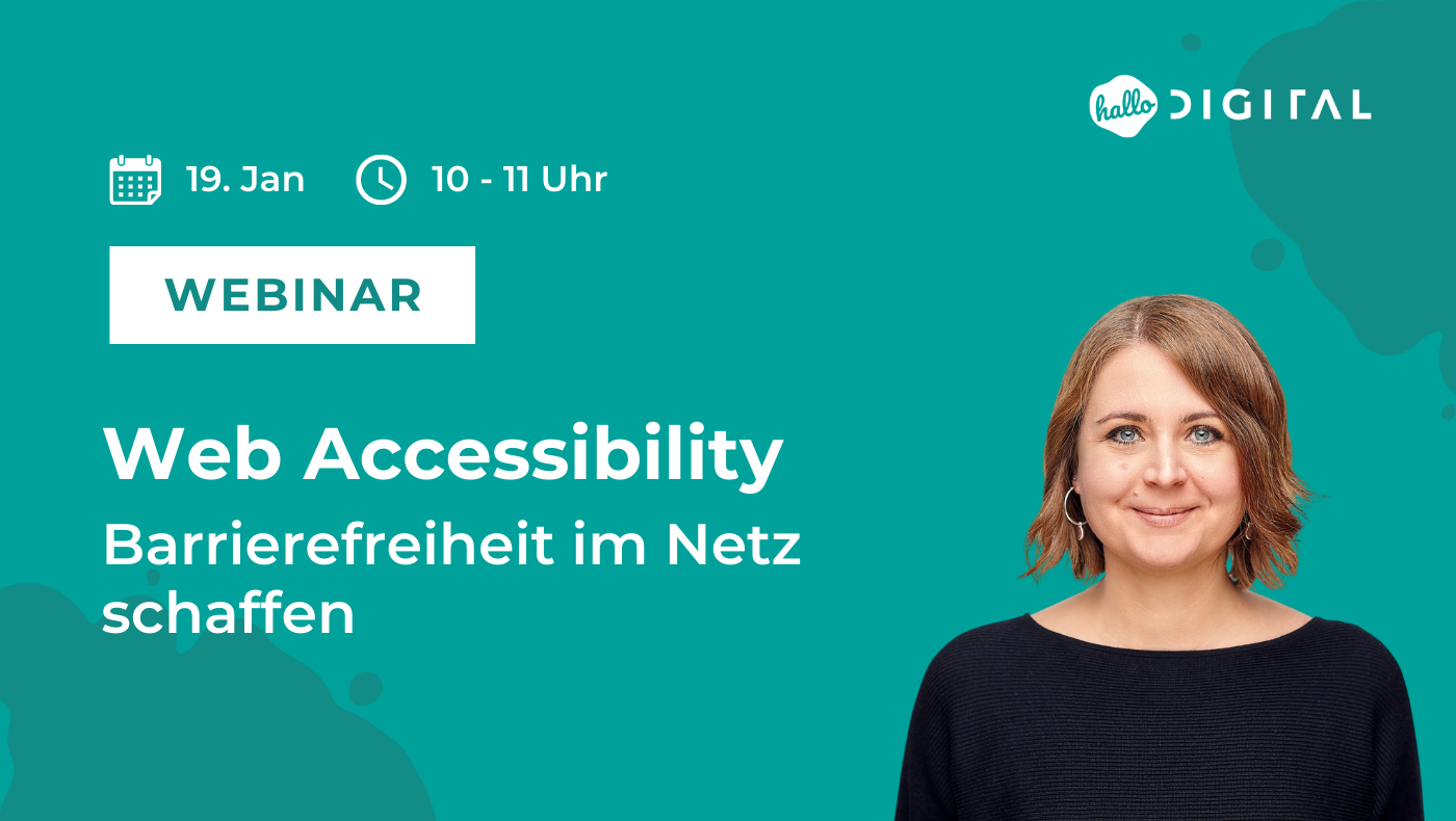 Webinarteaser zum Thema Accessibility mit Speakerin Doro Sthamer